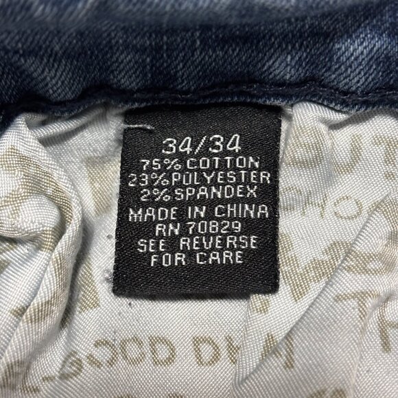 CJ Black Premium Skinny Flex Jeans 34x34 Moto Distressed Paint Splatter Denim - Picture 8 of 14